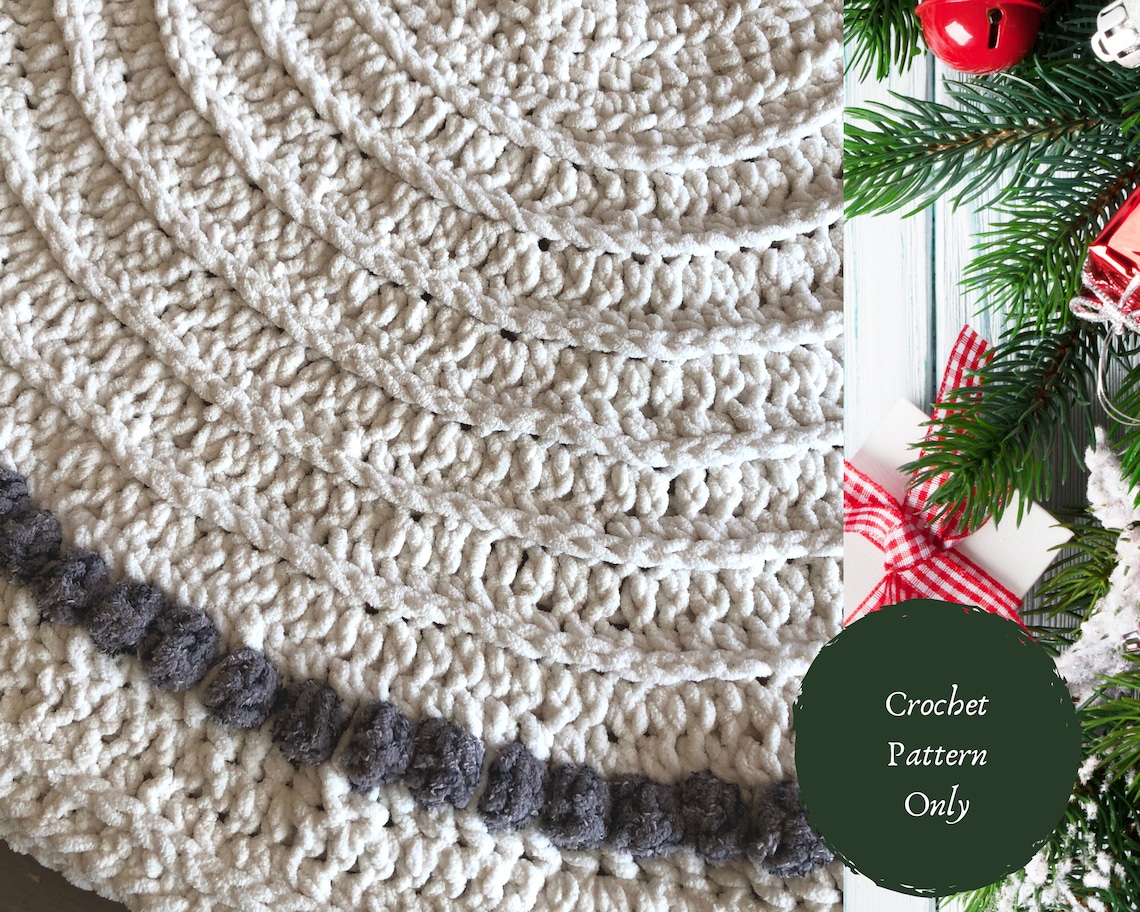 Farmhouse Christmas Tree Skirt Crochet Pattern Crochet Etsy