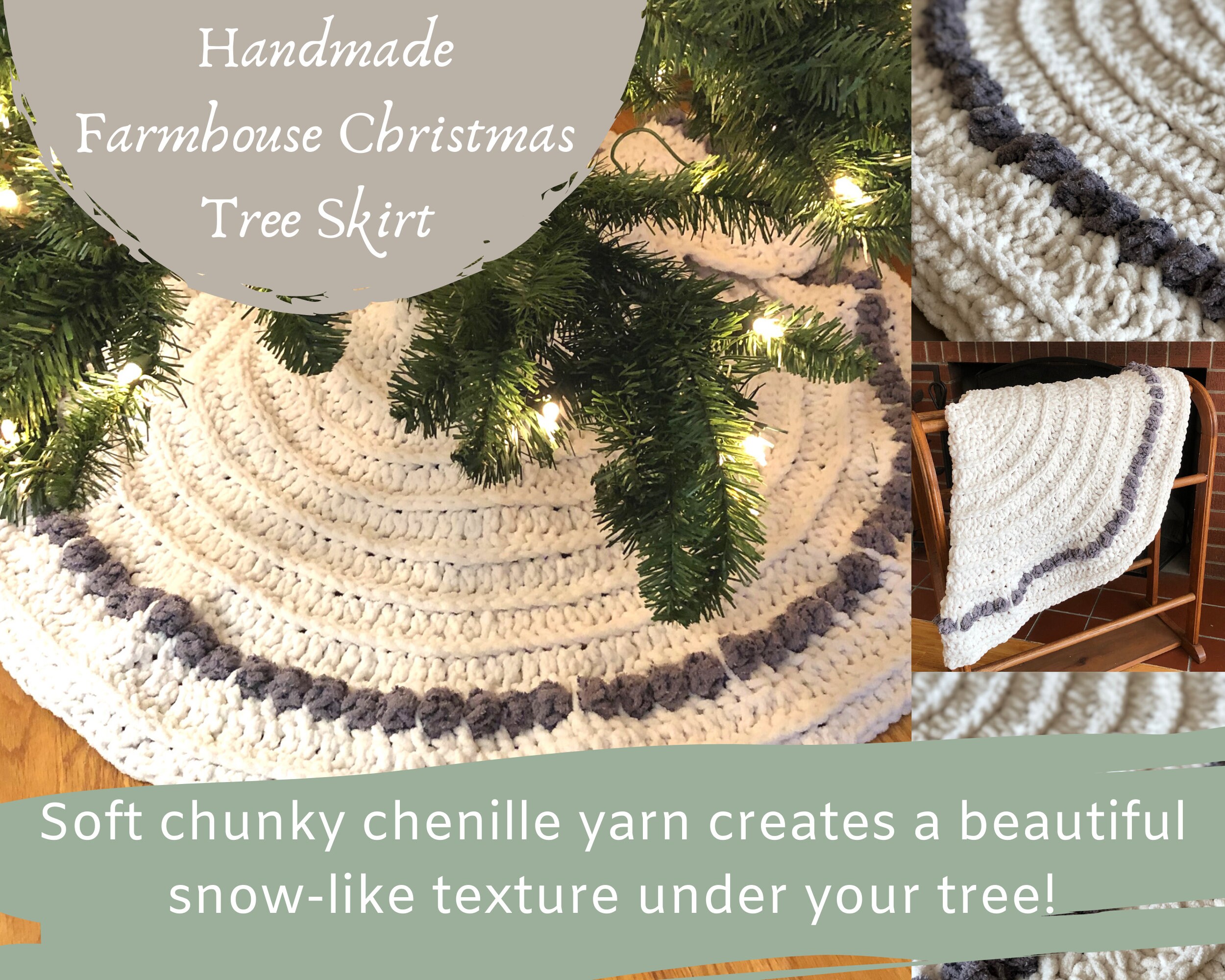 Farmhouse Christmas Tree Skirt Crochet Christmas Tree Skirt Etsy