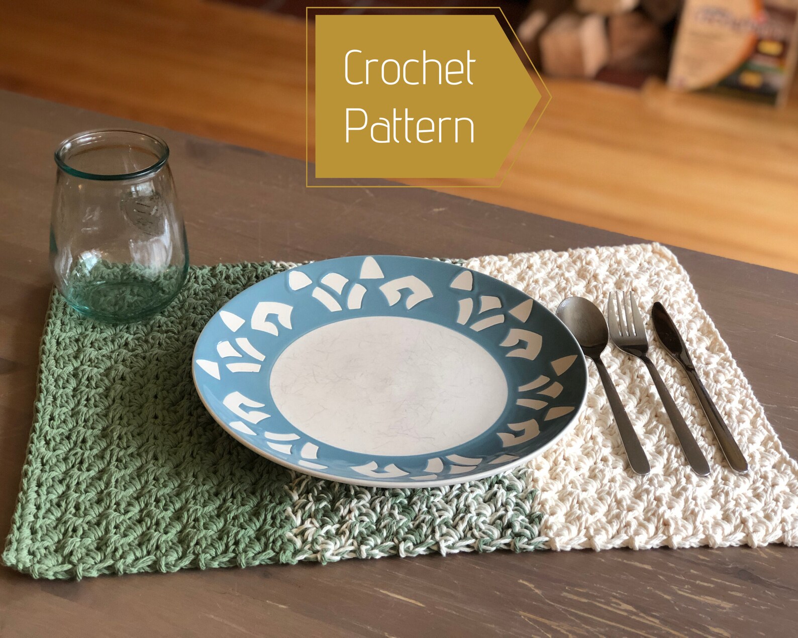 Crochet Pattern Ombre Dish Drying Mat Crochet Kitchen Etsy