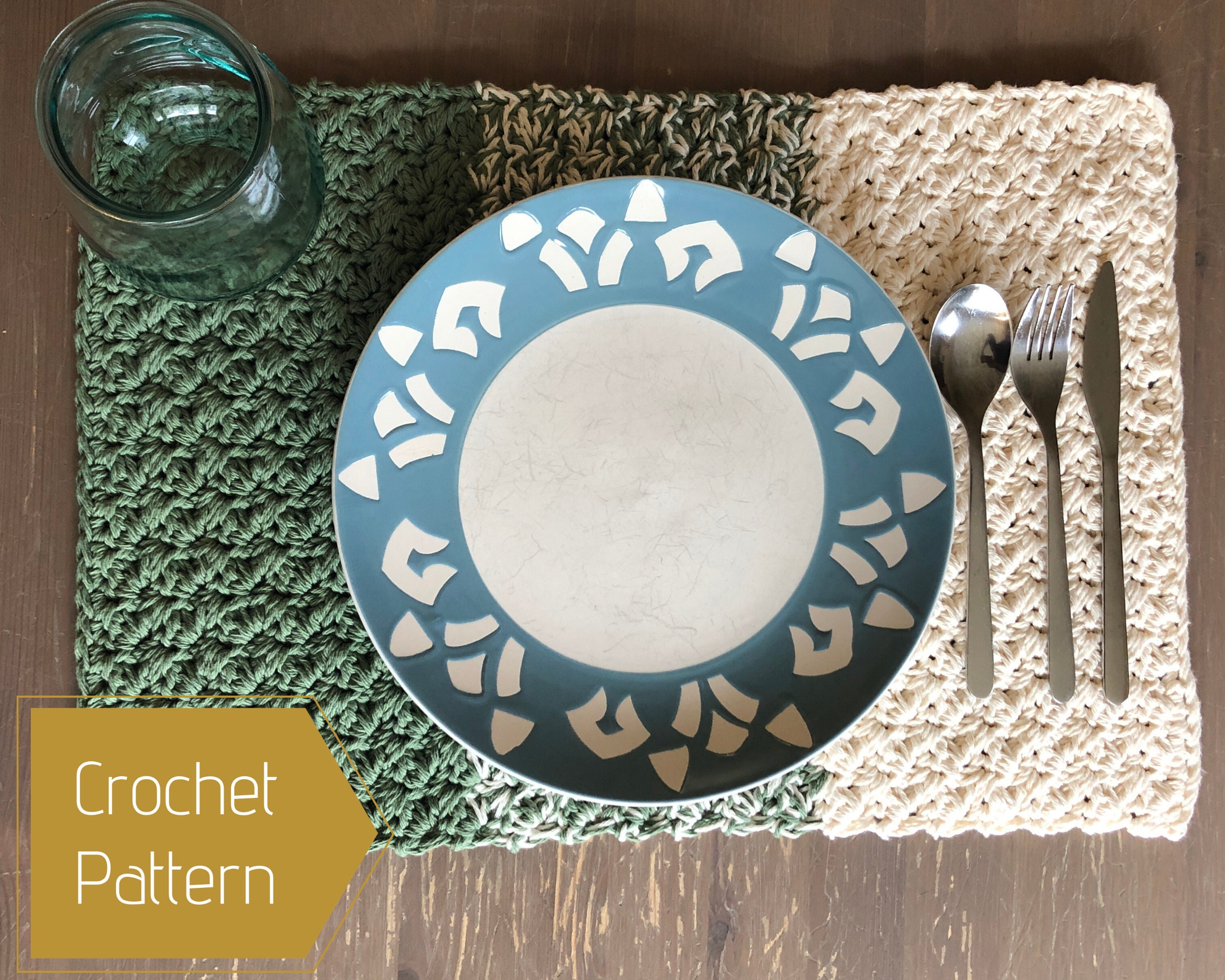 Crochet Pattern Ombre Dish Drying Mat Crochet Kitchen Etsy