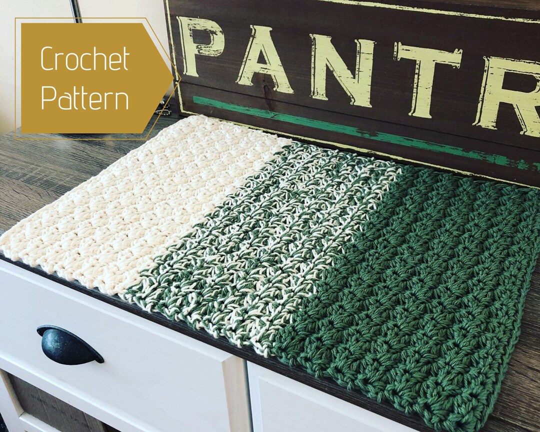 Crochet Pattern Ombre Dish Drying Mat Crochet Kitchen Towel Crochet