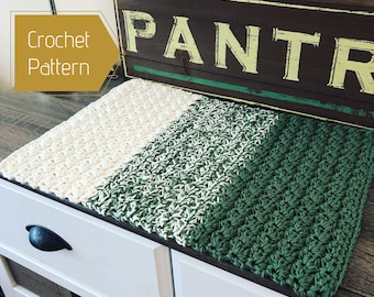 Crochet Pattern | Ombre Dish Drying Mat | Crochet Kitchen Towel | Crochet Placemat | Crochet Home Decor | Ombre Crochet| Dish Drying Mat