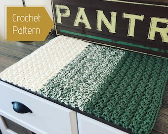 Patron au crochet | Tapis de séchage pour vaisselle Ombre | Serviette de cuisine au crochet | Napperon au crochet | Décoration d'intérieur au crochet | Crochet ombré | Tapis de séchage à vaisselle
