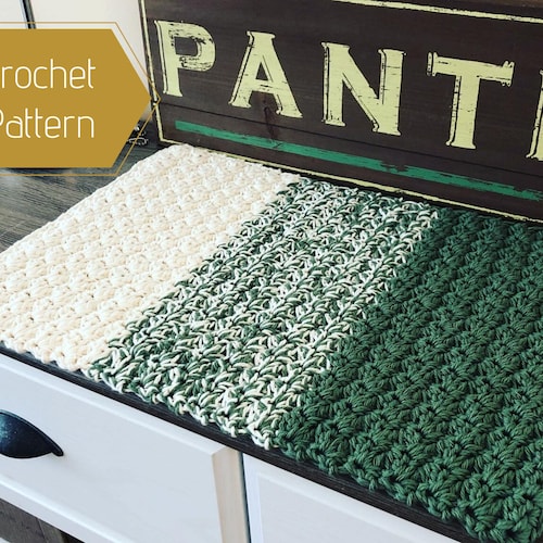 Crochet Pattern Ombre Dish Drying Mat Crochet Kitchen Etsy