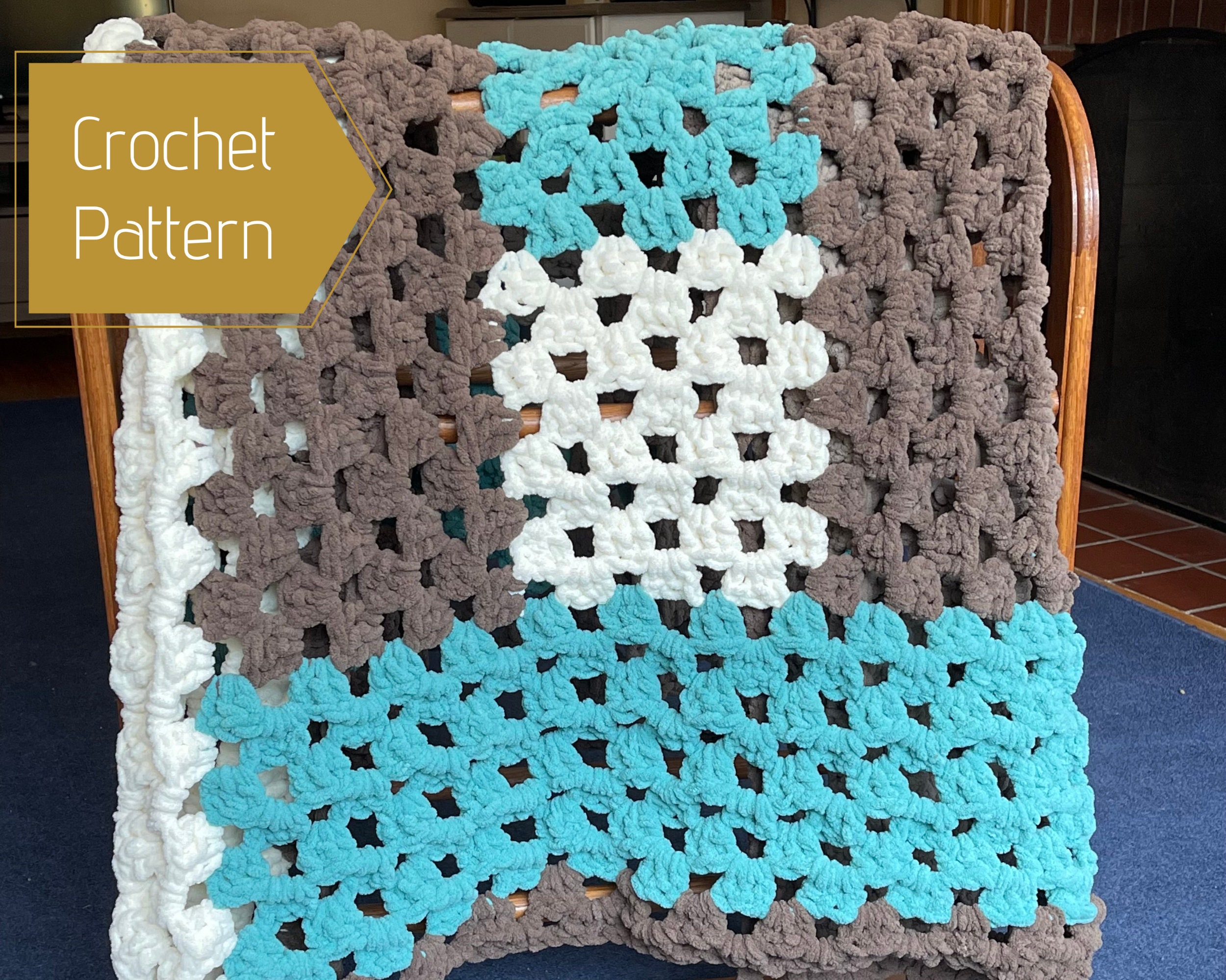 Crochet Pattern Granny Log Cabin Throw Crochet Baby Blanket
