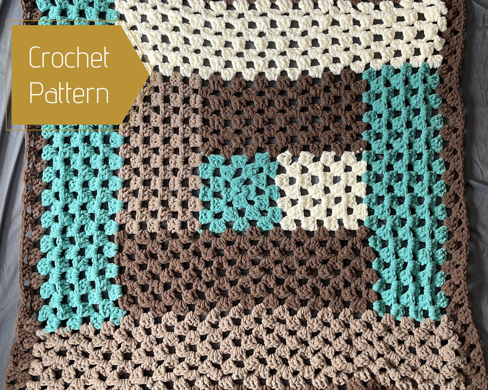 Crochet Pattern Granny Log Cabin Throw Crochet Baby Blanket