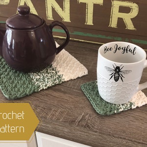 Crochet Pattern | Ombre Trivet and Mug Rug Set | Crochet Trivet | Crochet Coaster | Mug Rug | Teapot Trivet | Tea Cozy | Crochet Hot pad