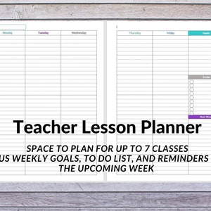 Teacher Planner | Weekly Lesson Planner | Printable | Homeschool Lesson Planner | Homeschool Planner | Homeschool Printable