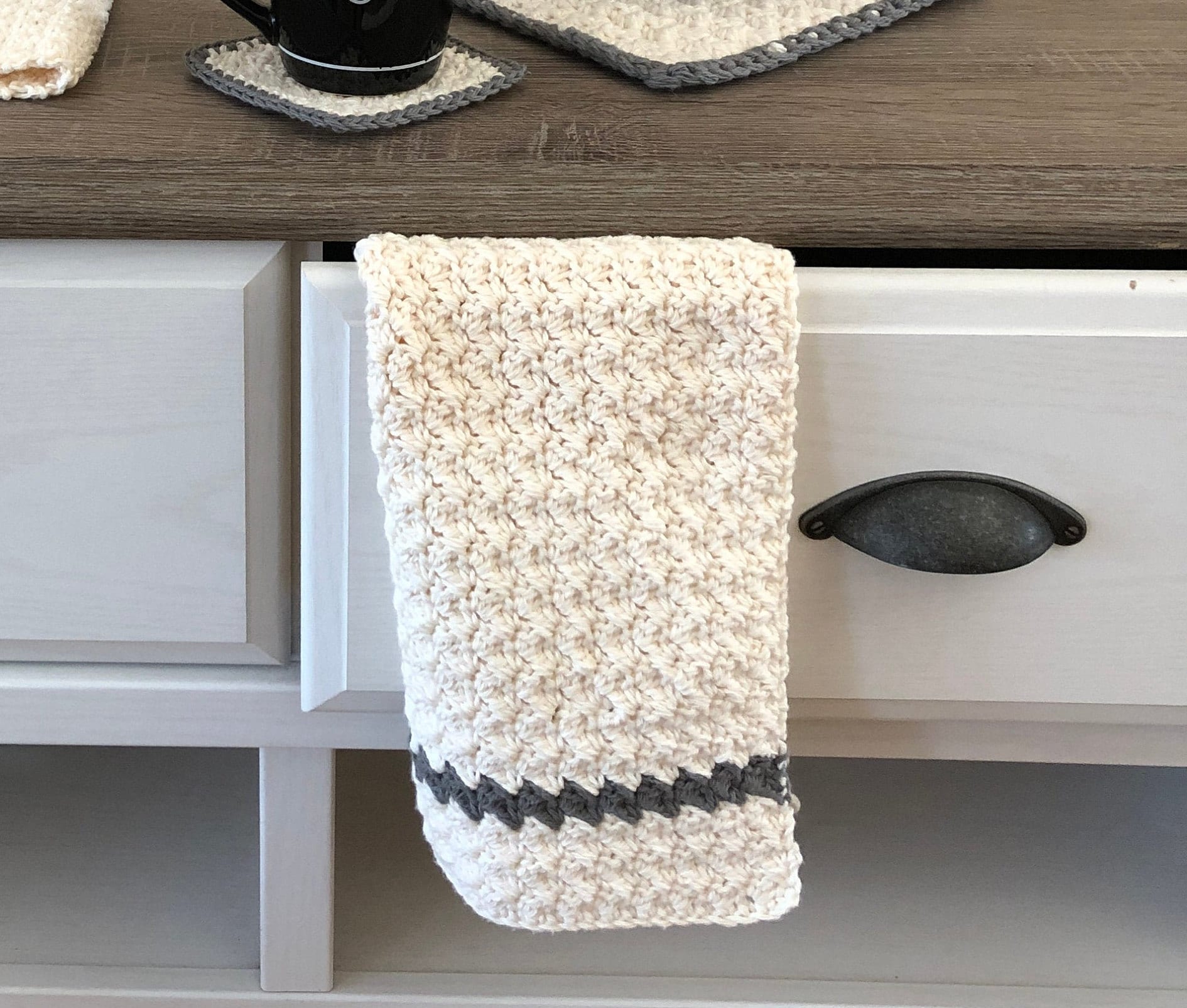 Crochet Pattern Farmhouse Dish Towels Crochet Kitchen Towel Crochet