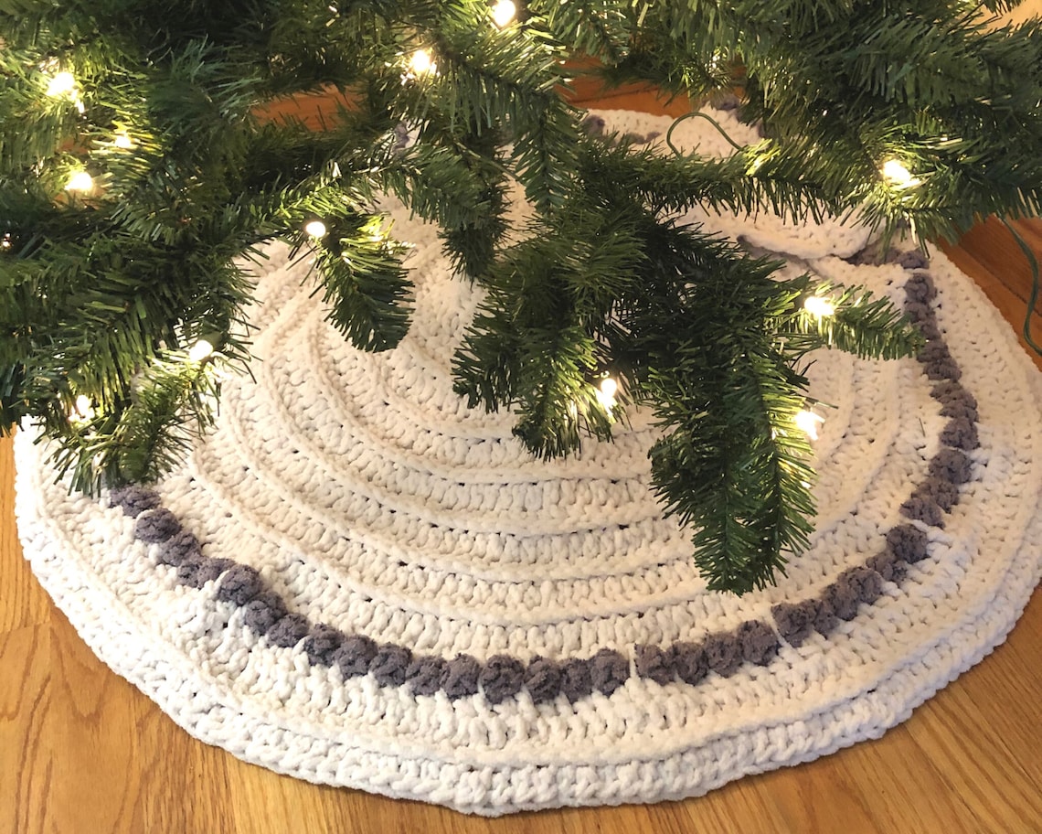 Farmhouse Christmas Tree Skirt Crochet Pattern Crochet Etsy