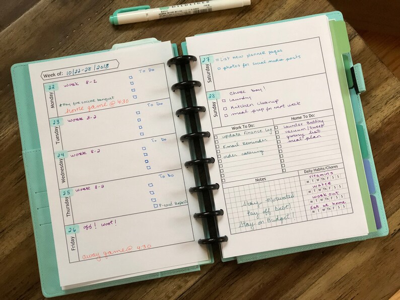 Free Printable Horizontal Weekly Planner Pdf Download Horizontal 