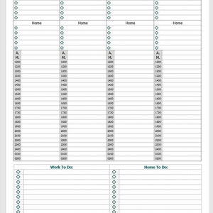 Planificateur vertical hebdomadaire avec suivi horaire de l'après-midi et suivi de la maison, du travail et des tâches/habitudes quotidiennes image 3