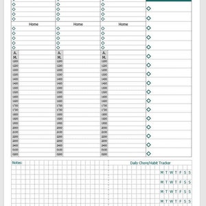 Planificateur vertical hebdomadaire avec suivi horaire de l'après-midi et suivi de la maison, du travail et des tâches/habitudes quotidiennes image 4