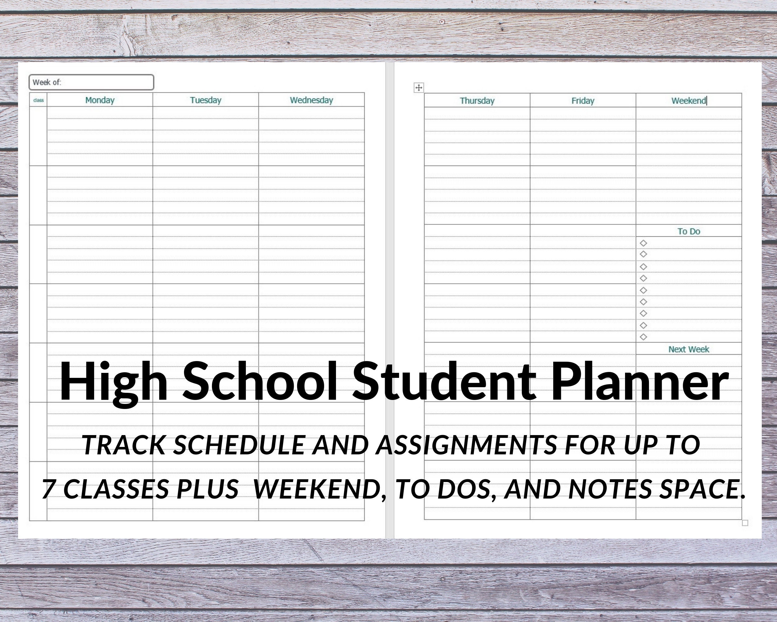 Online homework planner picture
