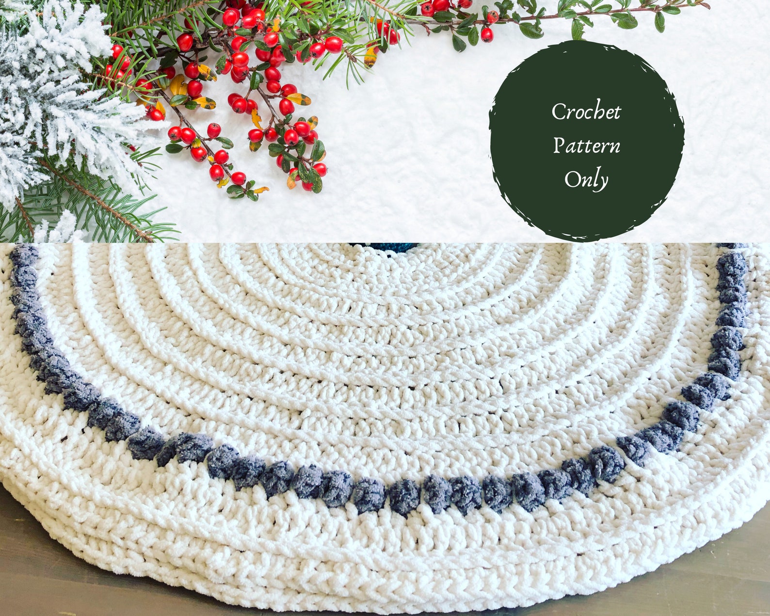 Farmhouse Christmas Tree Skirt Crochet Pattern Crochet Etsy