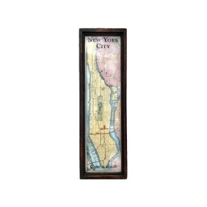 New York City - Manhattan Vintage Map 1908 framed art (I)