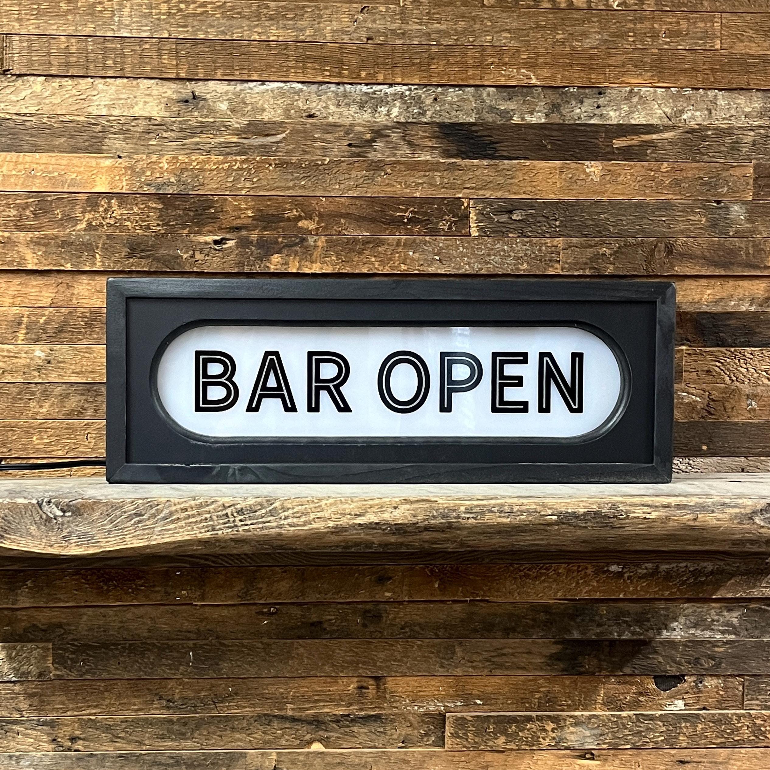 アンティーク　[this bar open] 看板 Bar Open Vintage Lighted Rounded Sign - Custom Lettering Available