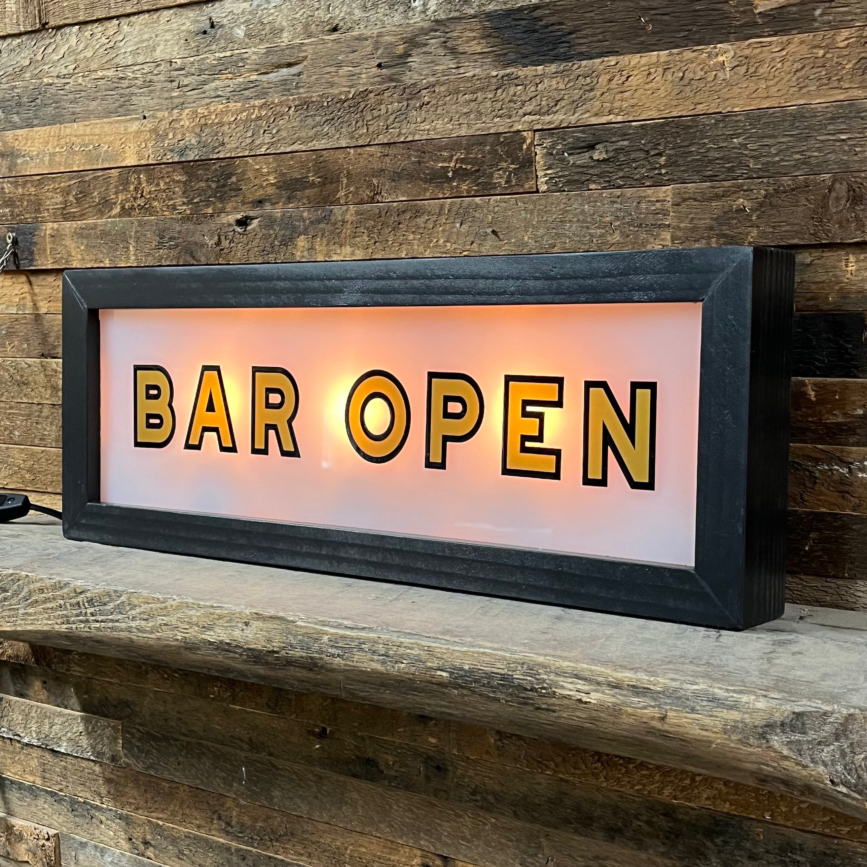 Bar Open Lighted Sign - Custom Lettering Available - Etsy