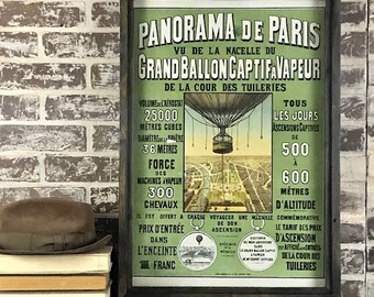 French Advertisement Poster Balloon Rides - Canvas (E)