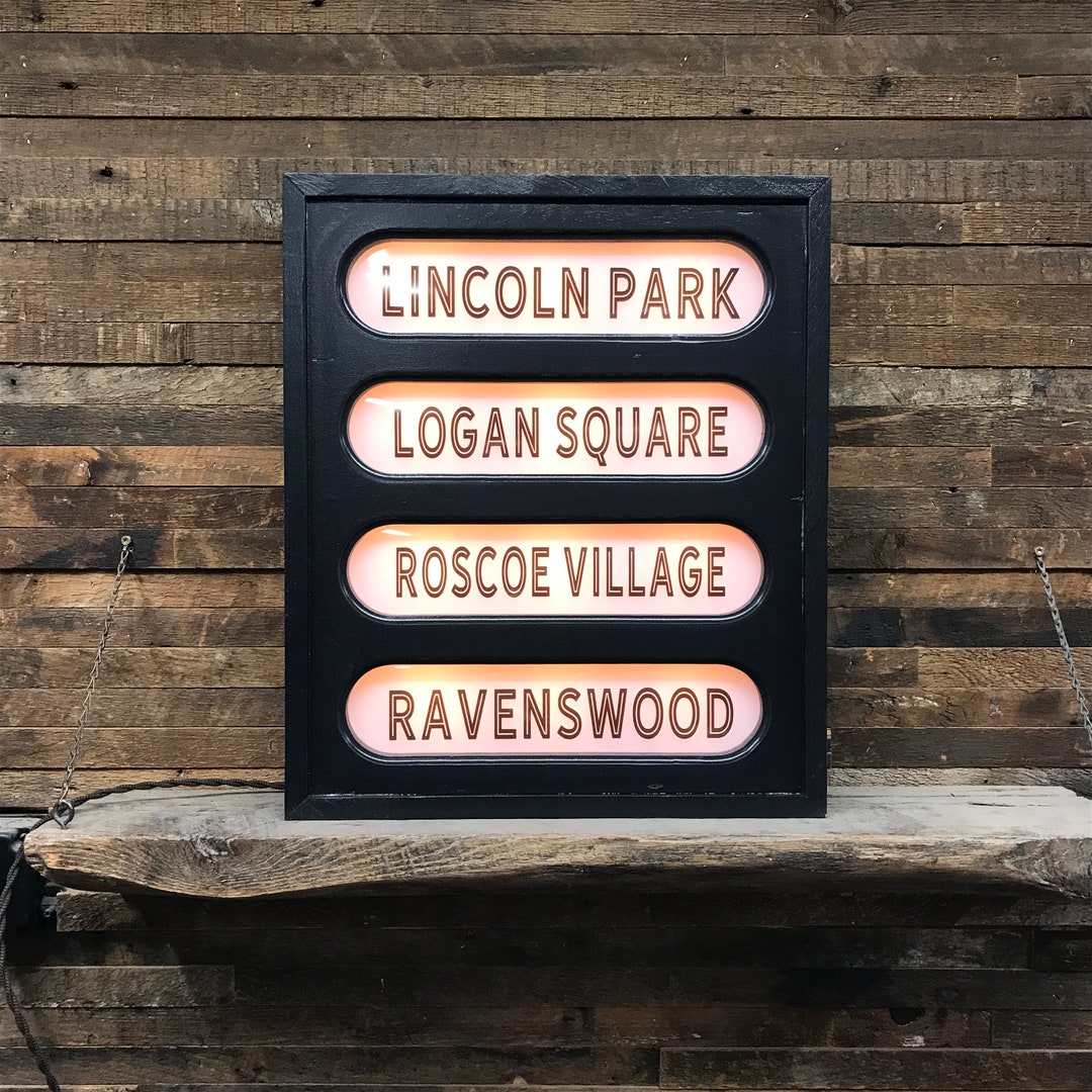 Chicago Neighborhoods Multi Opening Lighted Sign- Customizable - Custom ...