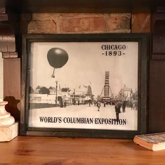 Chicago's World Fair 1893 Hot Air Ballon and Ferris Wheel