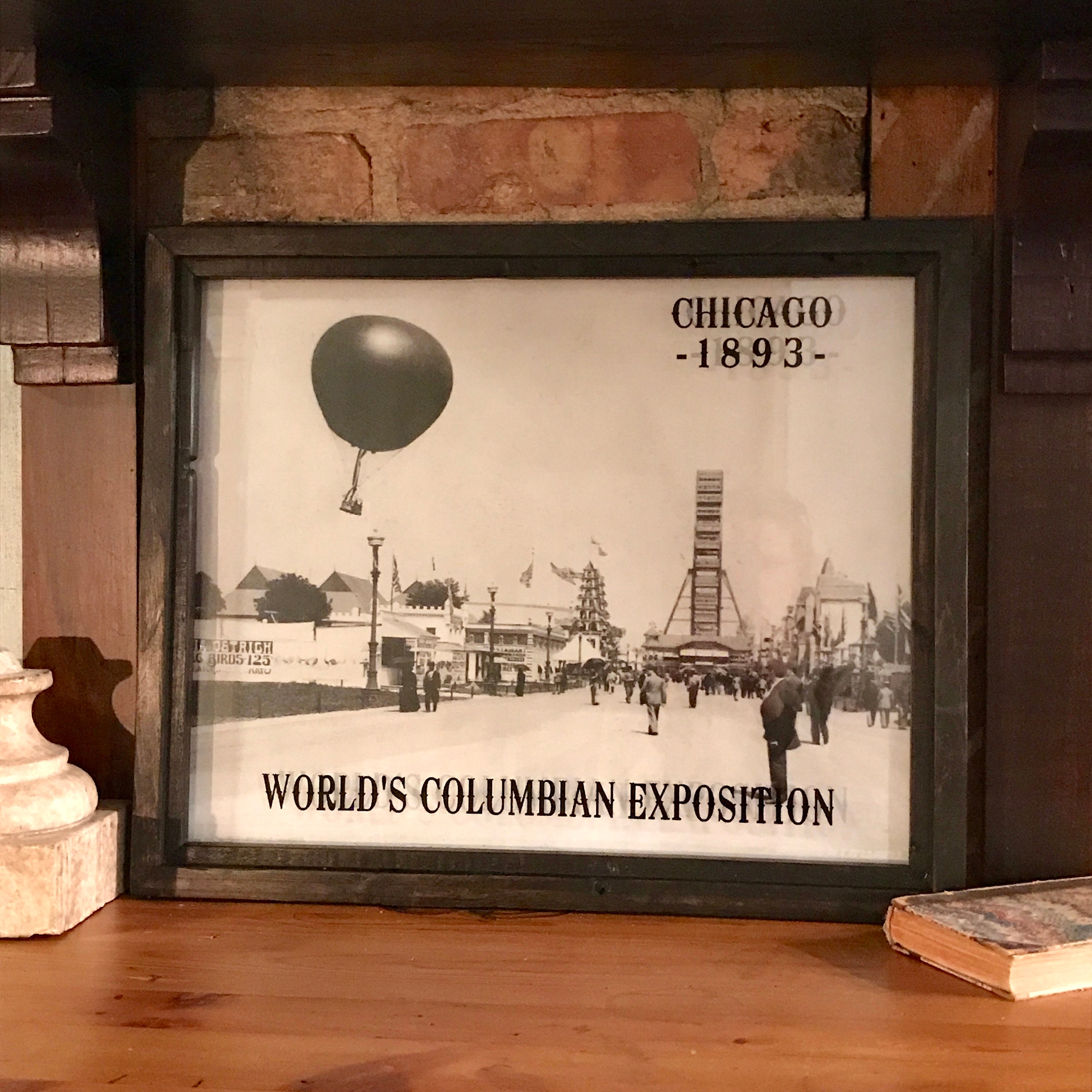 Chicago's World Fair 1893 Hot Air Ballon and Ferris Wheel