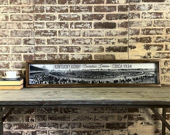Kentucky Derby Vintage Framed Photo Art at Churchill Downs 1934