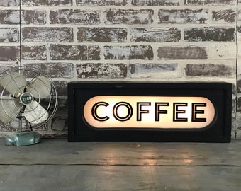Coffee Retro Lighted Sign - Custom lettering available