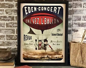 French Advertisement Circus Themed Poster Canvas 1884 (F)