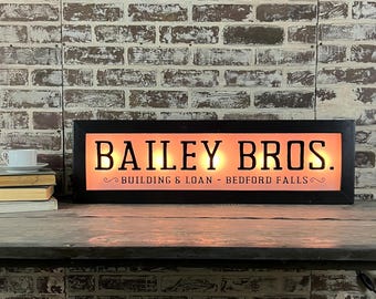Its a Wonderful Life- Bailey Brothers Vintage 5 Bulb Lighted Sign