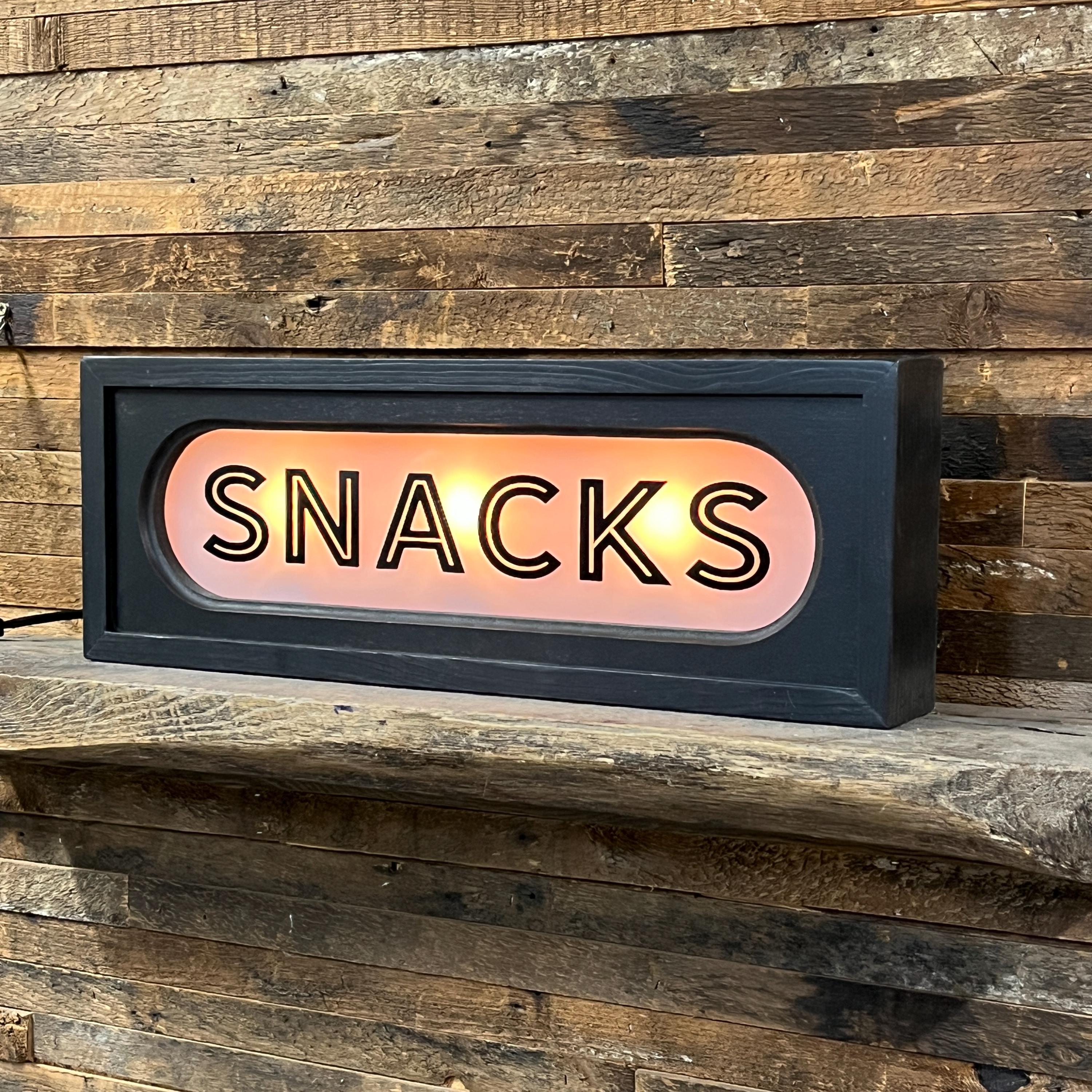 Store Sign Snacks Snacks Vintage Lighted Sign - Custom Lettering Available - Etsy