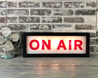On Air Sign Lighted Vintage Style - Custom lettering available