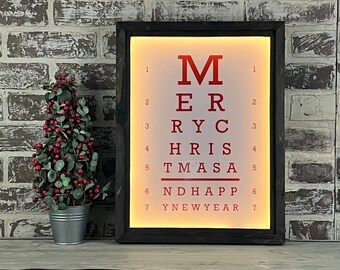 Holiday Eye Chart Backlit Home Decor Art