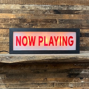 Now Playing Home Theater Lighted Sign - Custom lettering available