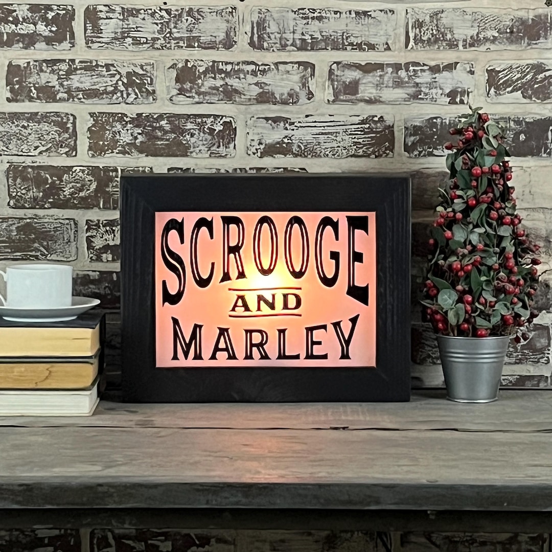 Christmas Carol- Scrooge and Marley Retro Single Bulb Lighted Sign - Etsy