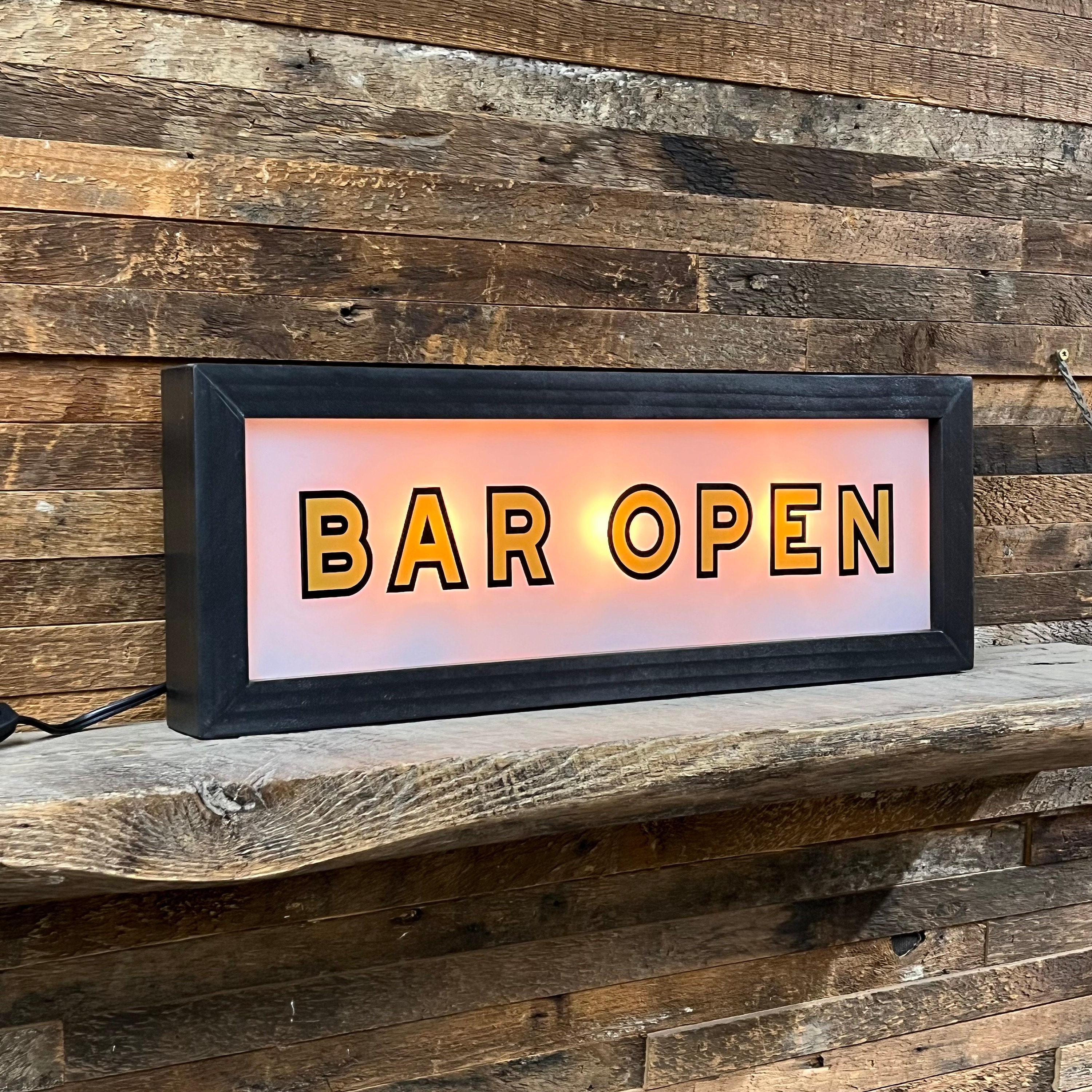 Bar Open Lighted Sign - Custom Lettering Available - Etsy
