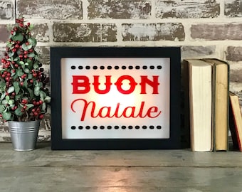 Buon Natale Retro Single Bulb Lighted Sign