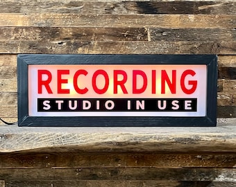 Recording Studio In Use Vintage Lighted Sign - Custom lettering available