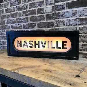 Nashville Vintage Lighted Sign - Custom lettering available