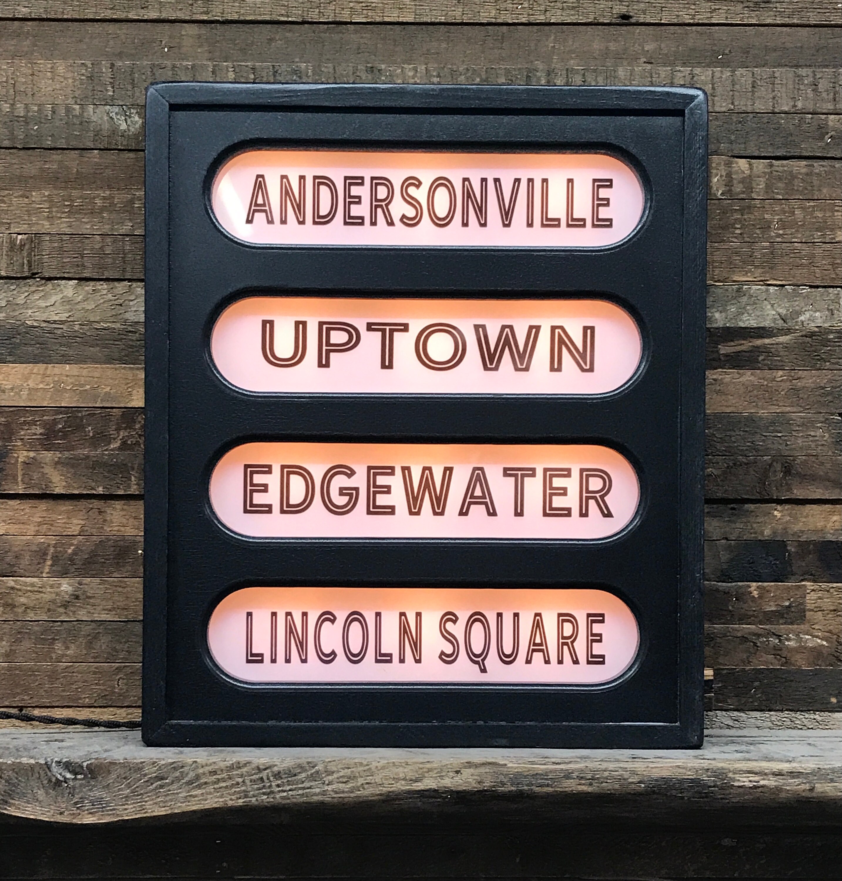 Chicago Neighborhoods Multi Opening Lighted Sign- Customizable - Custom ...