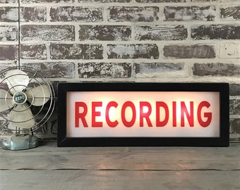 Recording Vintage Lighted Sign - Custom lettering available