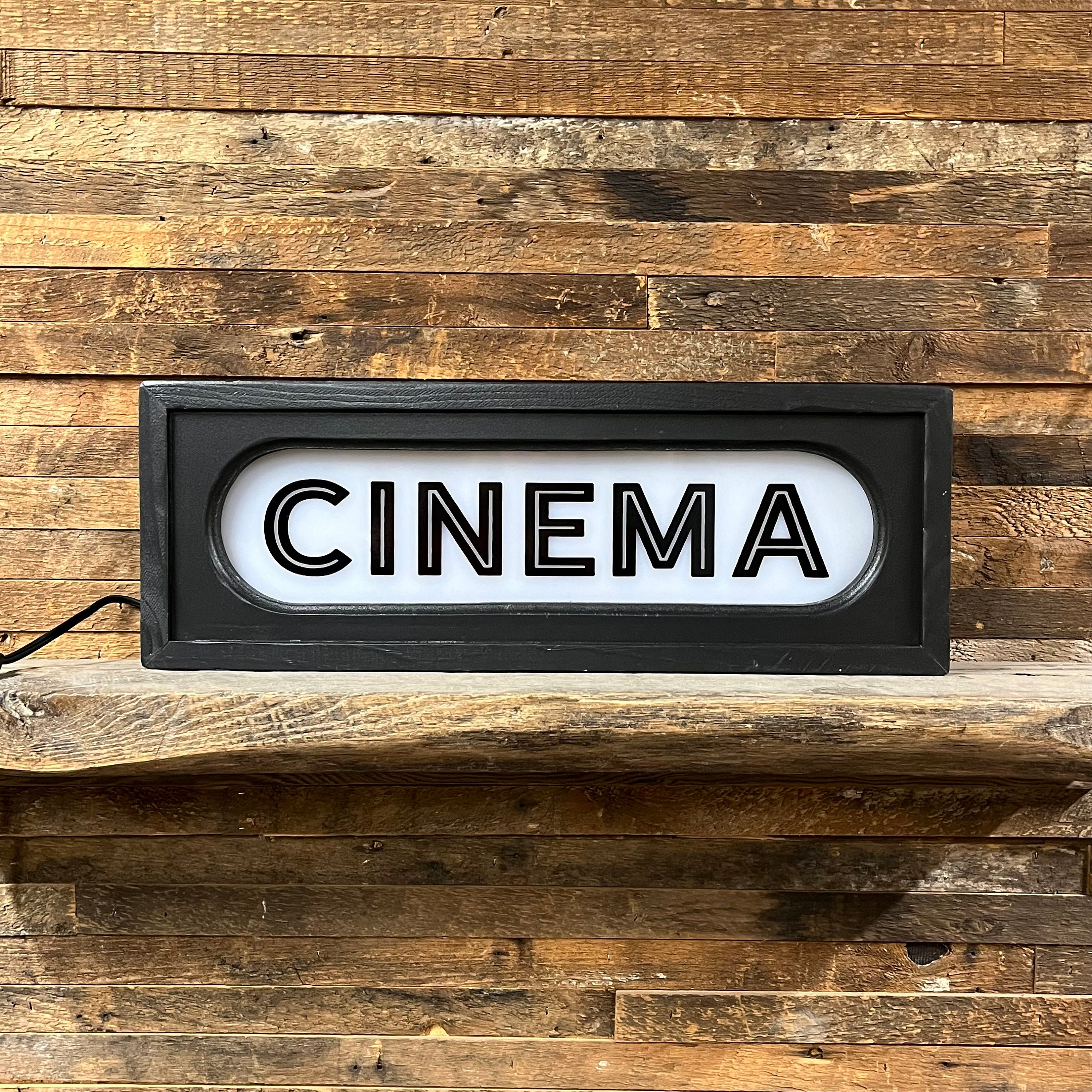 Cinema Vintage Lighted Sign - Custom Lettering Available - Etsy