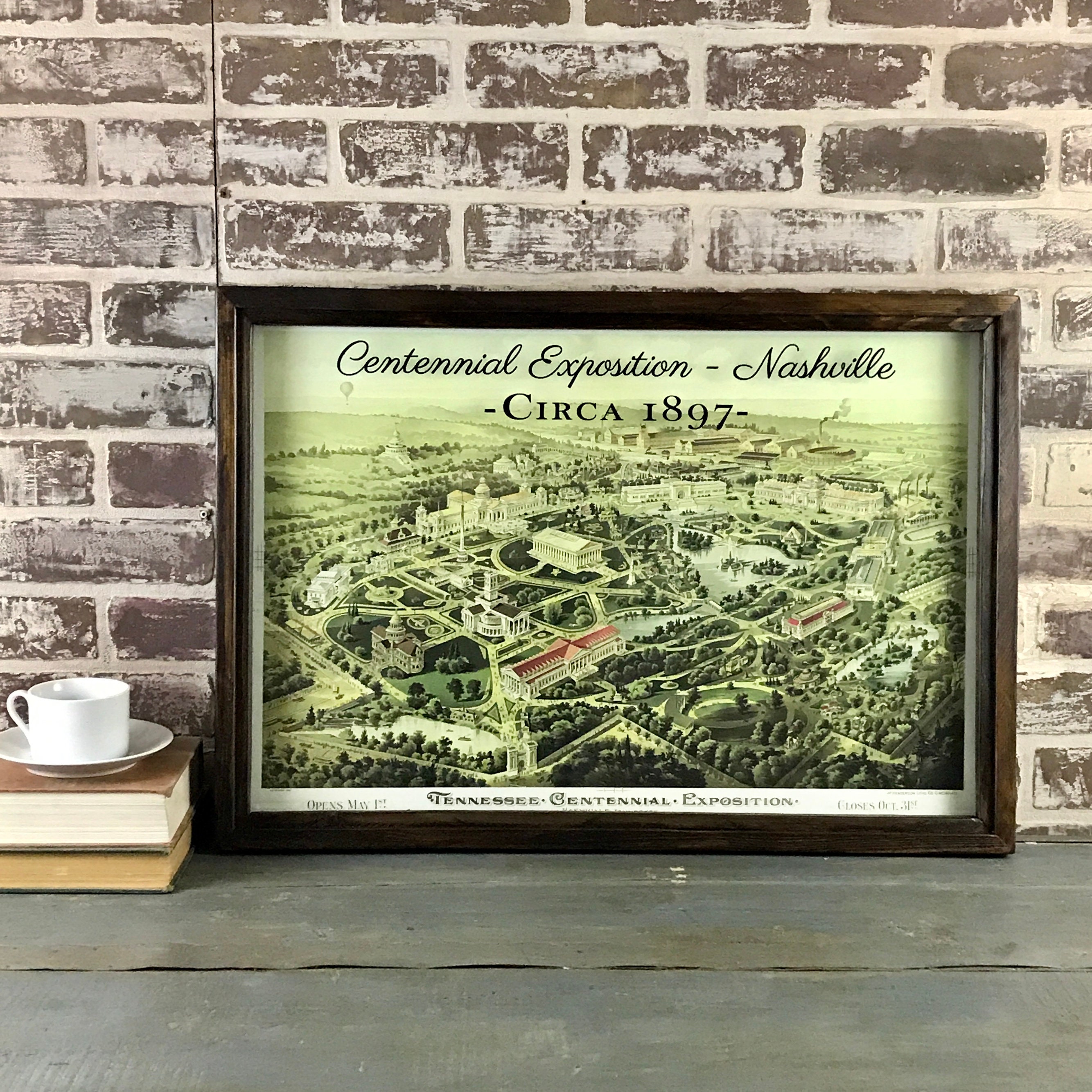 Framed Nashville World's Fair Map: 1897 Centennial Exposition