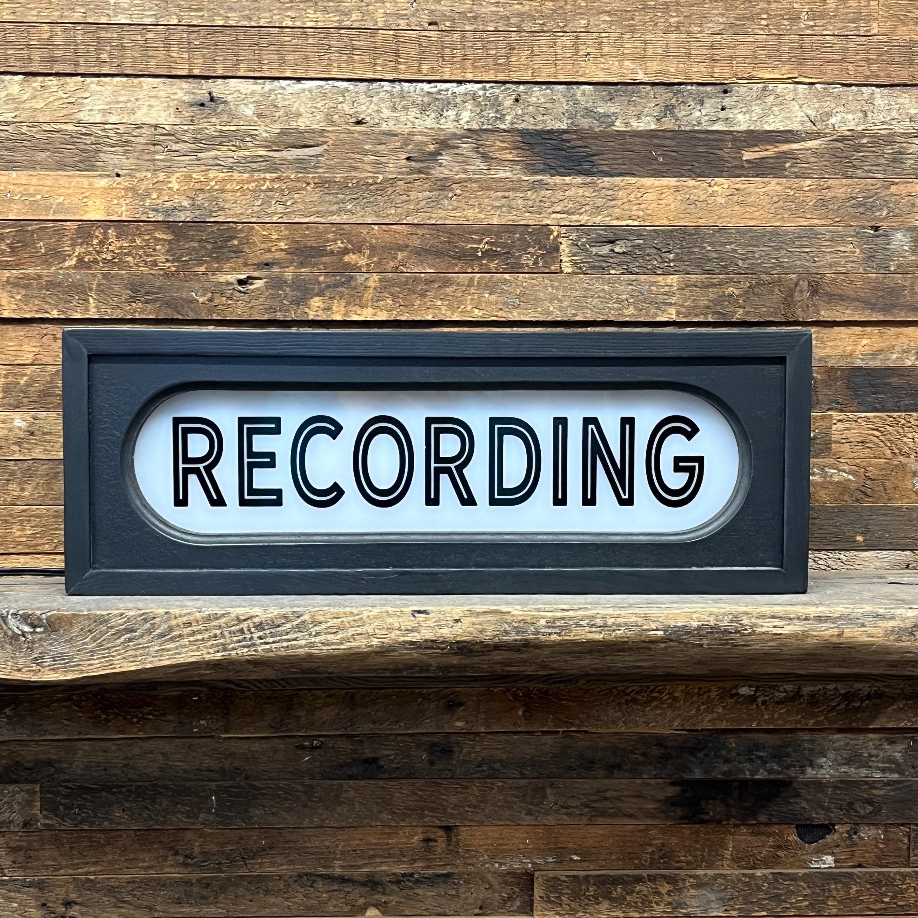Recording Note Sign Recording Retro Lighted Sign - Custom Lettering Available - Etsy