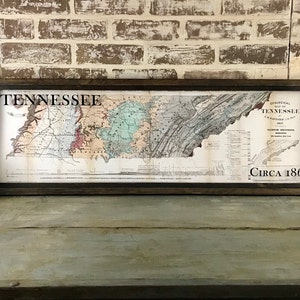 Tennessee Vintage Map 1869 framed art (I)