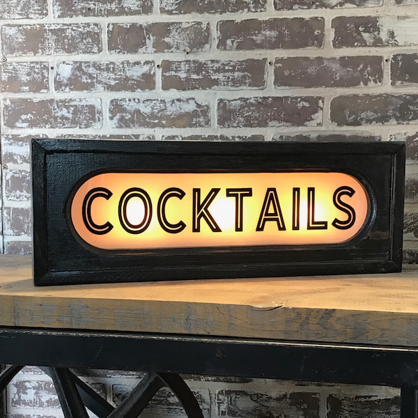 Cocktails Retro Lighted Sign