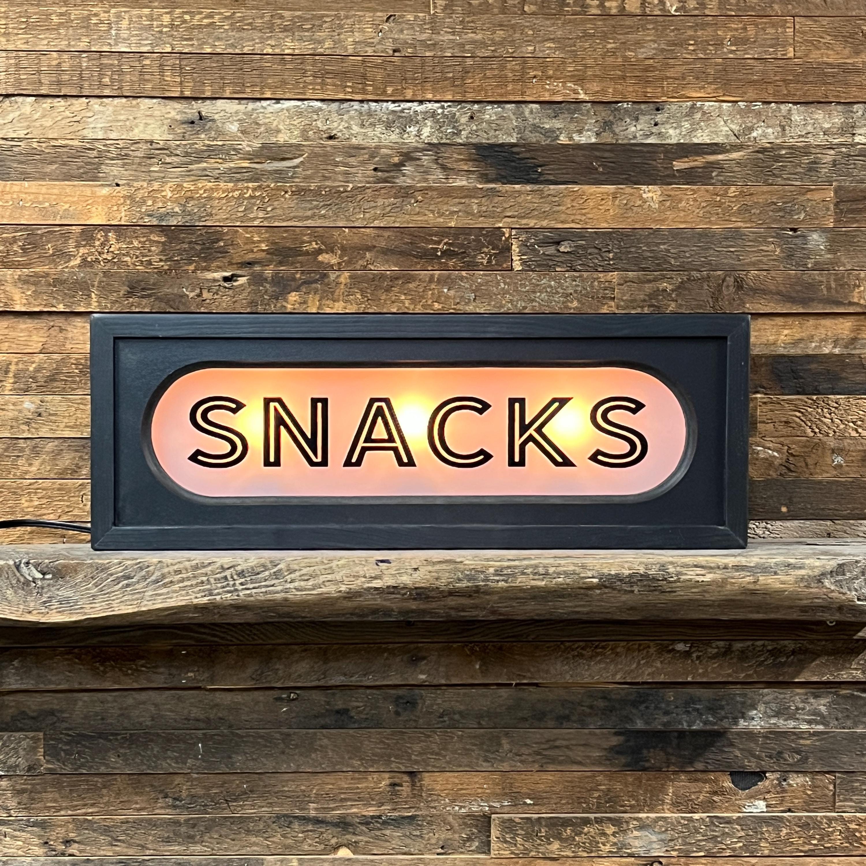Snacks Vintage Lighted Sign - Custom Lettering Available - Etsy
