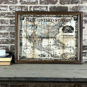 USA Vintage Framed Map 1857 (F)