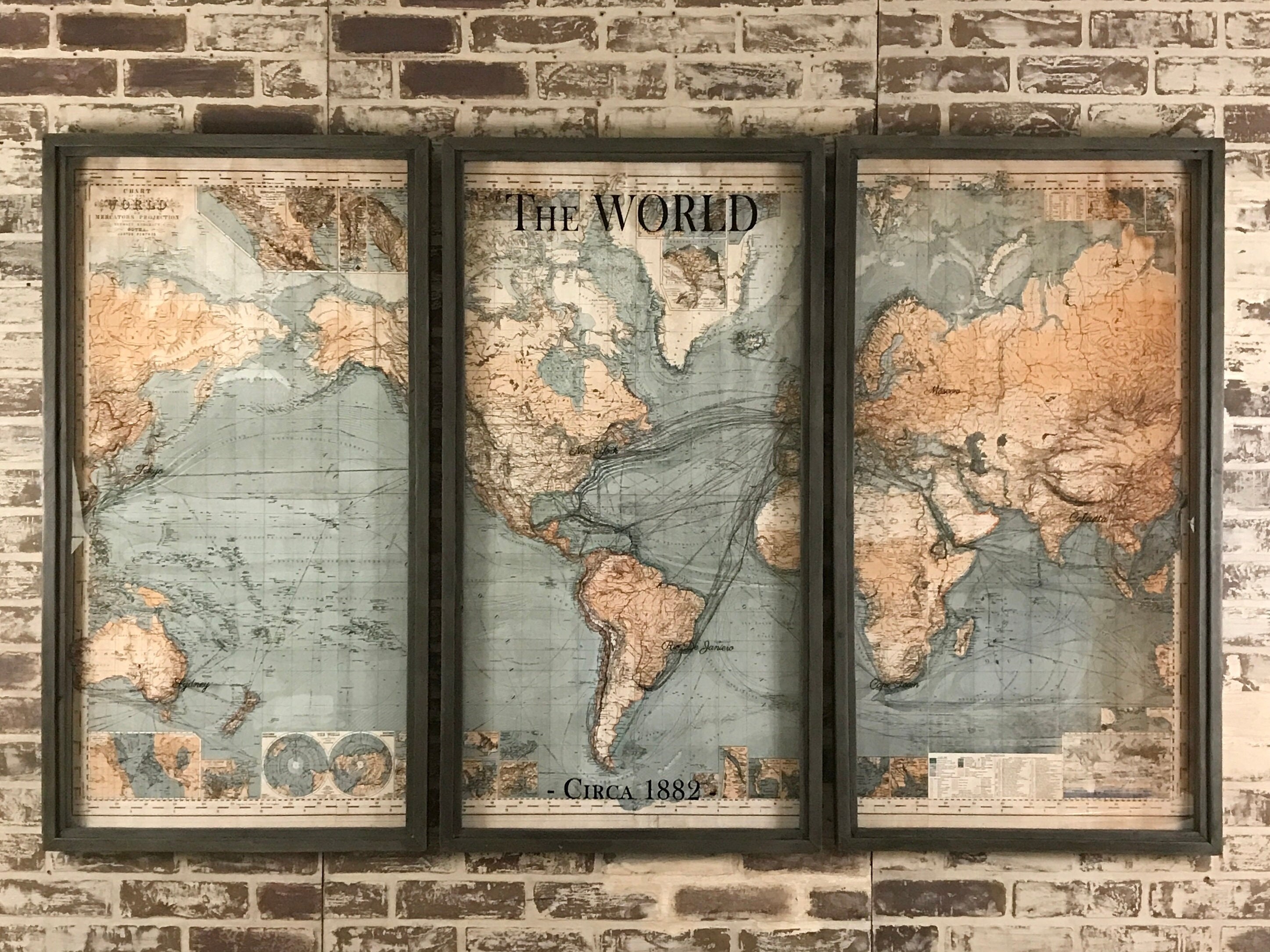 One Piece World Map on Handmade Scroll Grand Line Map Red 