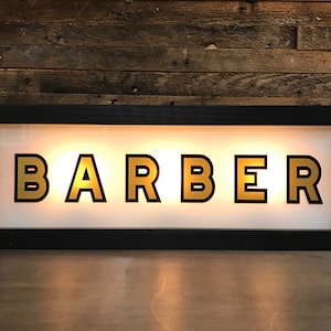 Barber Vintage Lighted Sign - Custom lettering available